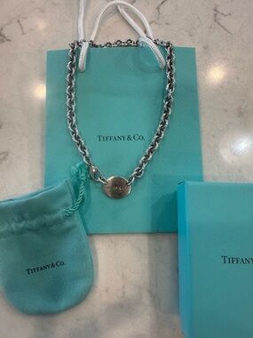 Tiffany & Co. Sterling Silver Toggle Necklace in Signature Blue